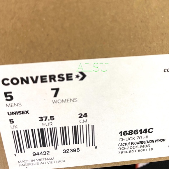Converse Chuck 70 High Canvas Cactus Flower Sneakers Women's Size 6.5 7 168614C - Picture 10 of 10